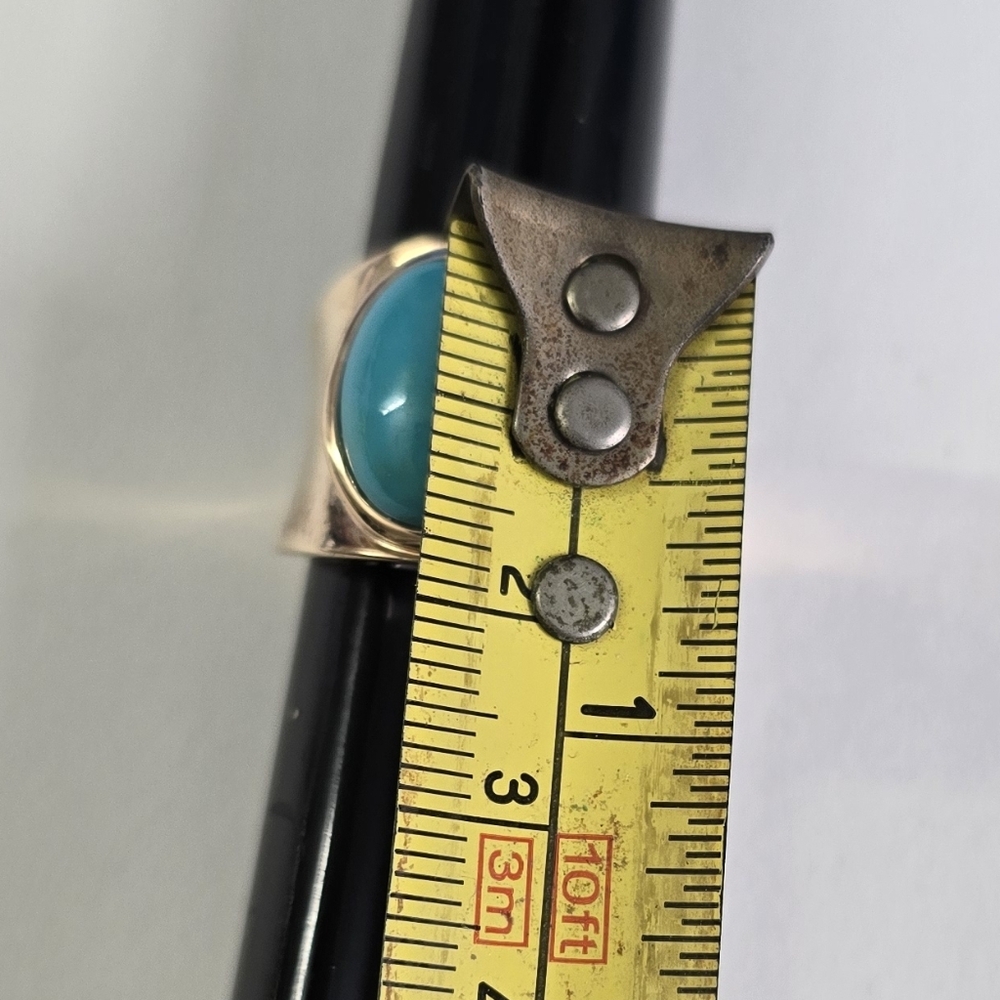 Rare Sterling Silver 925 TURQUOISE EGG RING - Picture 8 of 8